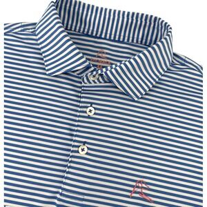 Rhoback Golf Polo Men's M Blue White Stripe Performance Stretch Polo